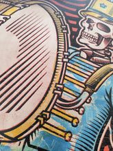 Load image into Gallery viewer, The Big Easy Skeleton Marching Band Screen Painted Print 16 x 24 inches