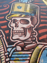 Load image into Gallery viewer, The Big Easy Skeleton Marching Band Screen Painted Print 16 x 24 inches