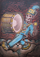 Load image into Gallery viewer, The Big Easy Skeleton Marching Band Screen Painted Print 16 x 24 inches