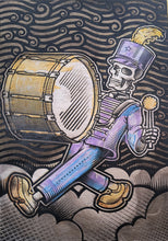 Load image into Gallery viewer, The Big Easy Skeleton Marching Band Screen Painted Print 16 x 24 inches
