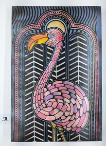 Flamingo Painted Screen Print 16 x 24 inches