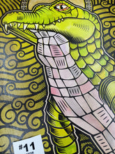 Load image into Gallery viewer, Gator Painted Screen Print 16 x 24 inches