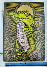 Load image into Gallery viewer, Gator Painted Screen Print 16 x 24 inches