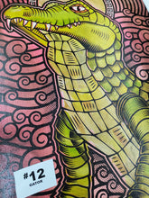Load image into Gallery viewer, Gator Painted Screen Print 16 x 24 inches