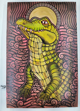 Load image into Gallery viewer, Gator Painted Screen Print 16 x 24 inches