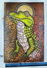 Load image into Gallery viewer, Gator Painted Screen Print 16 x 24 inches