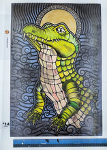 Load image into Gallery viewer, Gator Painted Screen Print 16 x 24 inches