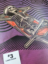 Load image into Gallery viewer, Raft & Lawn Chair Skeletons Painted Screen Print 16 x 24 inches