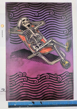 Load image into Gallery viewer, Raft & Lawn Chair Skeletons Painted Screen Print 16 x 24 inches