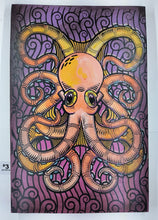 Load image into Gallery viewer, Octopus Painted Screen Print 16 x 24 inches