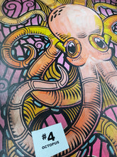 Load image into Gallery viewer, Octopus Painted Screen Print 16 x 24 inches