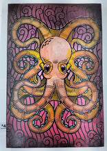 Load image into Gallery viewer, Octopus Painted Screen Print 16 x 24 inches
