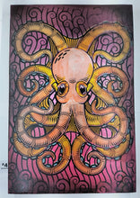 Load image into Gallery viewer, Octopus Painted Screen Print 16 x 24 inches