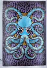 Load image into Gallery viewer, Octopus Painted Screen Print 16 x 24 inches
