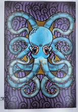 Load image into Gallery viewer, Octopus Painted Screen Print 16 x 24 inches