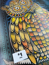 Load image into Gallery viewer, Owl Painted Screen Print 16 x 24 inches