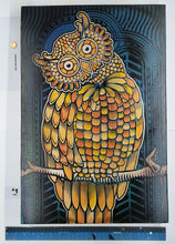 Load image into Gallery viewer, Owl Painted Screen Print 16 x 24 inches