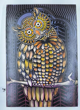 Load image into Gallery viewer, Owl Painted Screen Print 16 x 24 inches