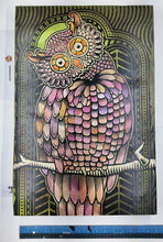 Load image into Gallery viewer, Owl Painted Screen Print 16 x 24 inches