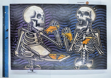 Load image into Gallery viewer, The After Party - Skeletons Eating Pizza - Painted Screen Print 16 x 24 inches