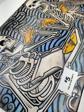 Load image into Gallery viewer, The After Party - Skeletons Eating Pizza - Painted Screen Print 16 x 24 inches