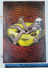 Load image into Gallery viewer, Raft &amp; Lawn Chair Skeletons Painted Screen Print 16 x 24 inches
