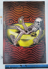 Load image into Gallery viewer, Raft & Lawn Chair Skeletons Painted Screen Print 16 x 24 inches
