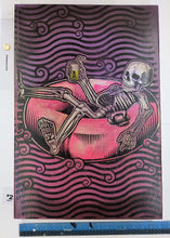 Load image into Gallery viewer, Raft & Lawn Chair Skeletons Painted Screen Print 16 x 24 inches