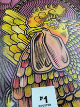 Load image into Gallery viewer, Rooster Painted Screen Print 16 x 24 inches
