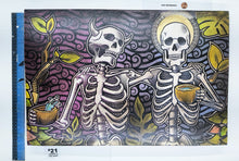 Load image into Gallery viewer, Sinner & The Saint Skeleton Drinking in Forest Painted Screen Print 16 x 24 inches