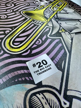 Load image into Gallery viewer, The Big Easy Skeleton Marching Band Screen Painted Print 16 x 24 inches