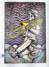 Load image into Gallery viewer, The Big Easy Skeleton Marching Band Screen Painted Print 16 x 24 inches