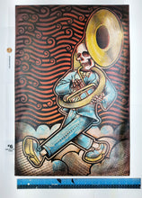 Load image into Gallery viewer, The Big Easy Skeleton Marching Band Screen Painted Print 16 x 24 inches