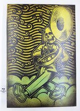 Load image into Gallery viewer, The Big Easy Skeleton Marching Band Screen Painted Print 16 x 24 inches