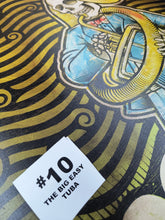 Load image into Gallery viewer, The Big Easy Skeleton Marching Band Screen Painted Print 16 x 24 inches