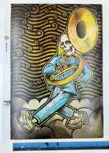 Load image into Gallery viewer, The Big Easy Skeleton Marching Band Screen Painted Print 16 x 24 inches