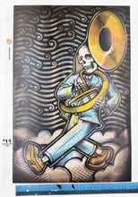 Load image into Gallery viewer, The Big Easy Skeleton Marching Band Screen Painted Print 16 x 24 inches