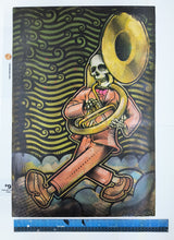 Load image into Gallery viewer, The Big Easy Skeleton Marching Band Screen Painted Print 16 x 24 inches