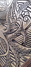 Load image into Gallery viewer, Squid Wood Carving – Detailed Marine Life Illustration