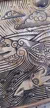 Load image into Gallery viewer, Squid Wood Carving – Detailed Marine Life Illustration