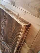 Load image into Gallery viewer, Surfing Skeleton Wood Carving Wall Art