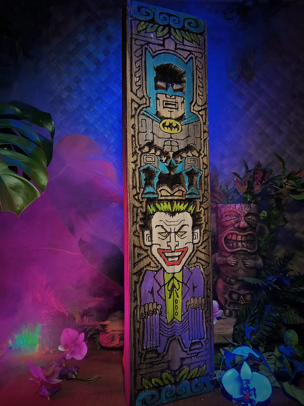 Batman & Joker Tiki Carving