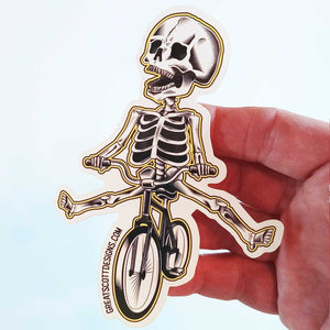 Skeleton Riding Bike - Skeleton Sticker