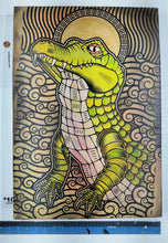 Load image into Gallery viewer, Gator Painted Screen Print 16 x 24 inches
