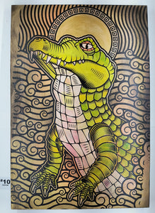 Gator Painted Screen Print 16 x 24 inches