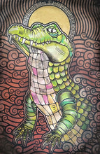 Load image into Gallery viewer, Gator Painted Screen Print 16 x 24 inches
