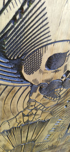 Accordion Skeleton Wood Carving Wall Art