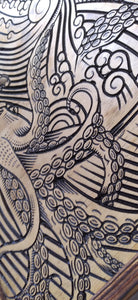 Squid Wood Carving Wall Art