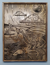 Load image into Gallery viewer, Squid Wood Carving Wall Art
