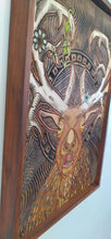 Load image into Gallery viewer, Carved Elk on Pine Wood - Unique Hanging Art Piece 24 x 32 inches
